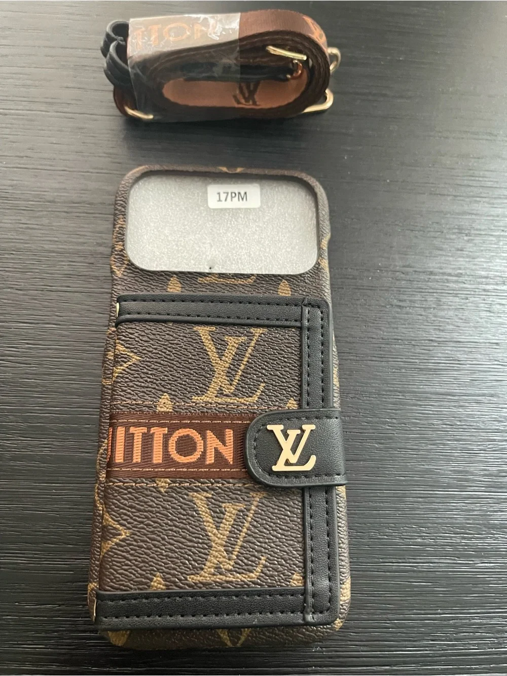 iPhone 17 pro max crossbody brown, black Phone Case with Card Pocket